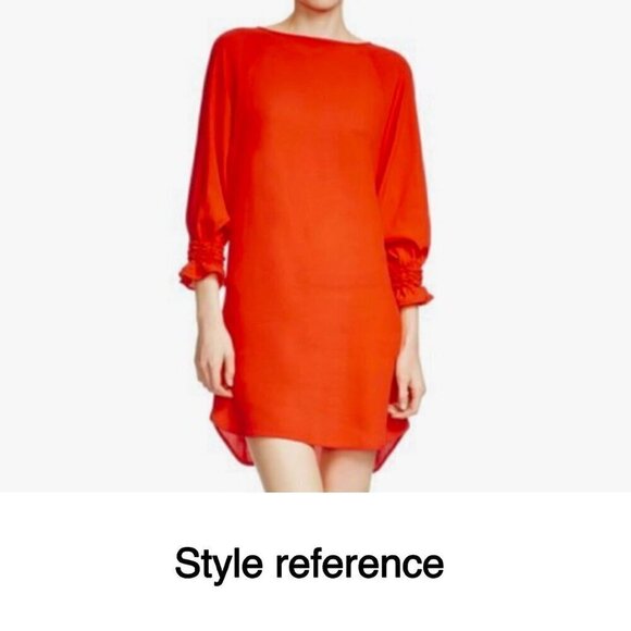 Maje Blue Realiste Crape Shift Dress Size Small (size 1 of 5) - Picture 3 of 14